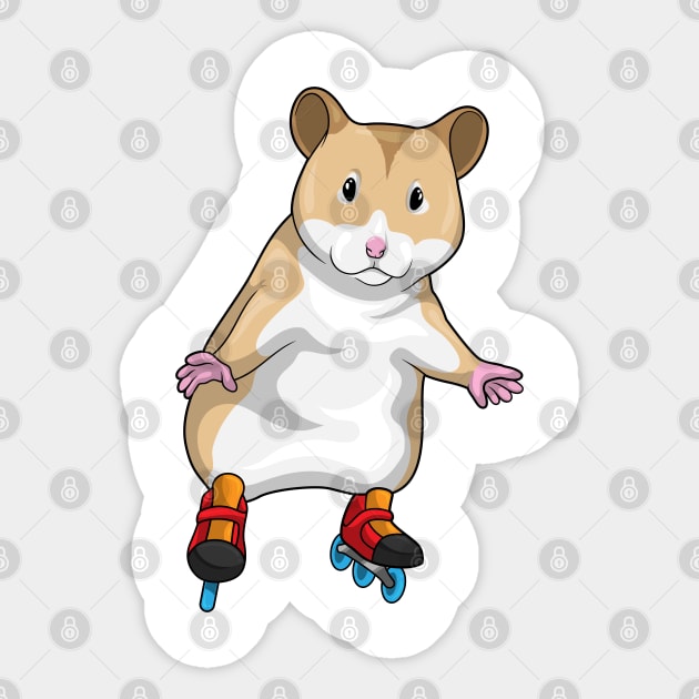 Hamster Inline skating Roller skates Sticker by Markus Schnabel